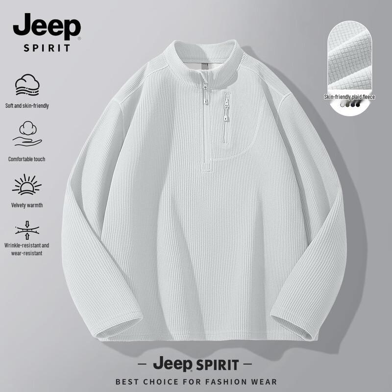JEEP SPIRIT Men's 2025 Autumn/Winter Warm Loose Fit Sweatshirt