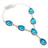 Ювелирные изделия из серебра 925 пробы с голубым топазом Swiss Blue Topaz Gemstone, ожерелье 18 дюймов T8U06