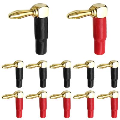 4/8 шт. L-образные 4 мм штекеры типа «банан» под прямым углом 90 градусов штекеры типа «банан» с оболочкой из мягкого пластика разъем для аудио-видео динамика