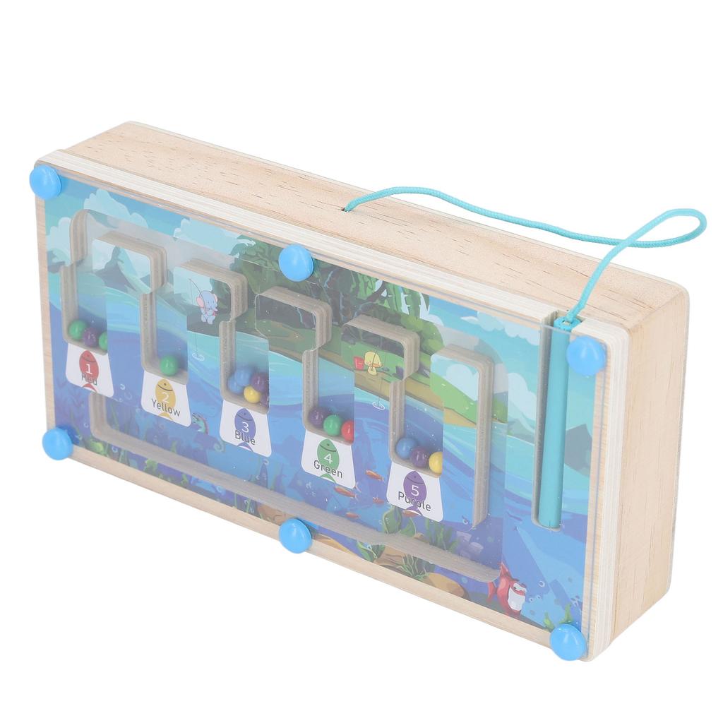 Двусторонняя деревянная доска со светодиодными лампами, тумблер, магнитный лабиринт, образовательная морская тема