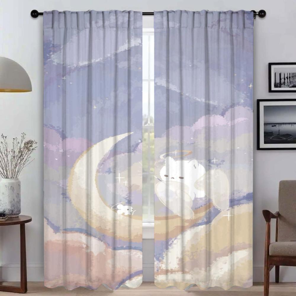 Печать пейзажей, шторы для спальни, шторы для комнаты, 2-панельные шторы для домашнего интерьера, украшения на Хэллоуин, гостиная