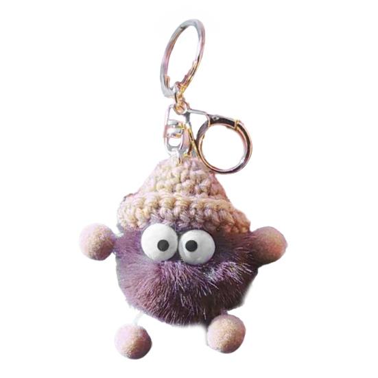 Keychain Imitation Mink Hair Cartoon Doll Charm Key Ring Fade-Resistant Compact Lightweight Backpacks Car Key Holder