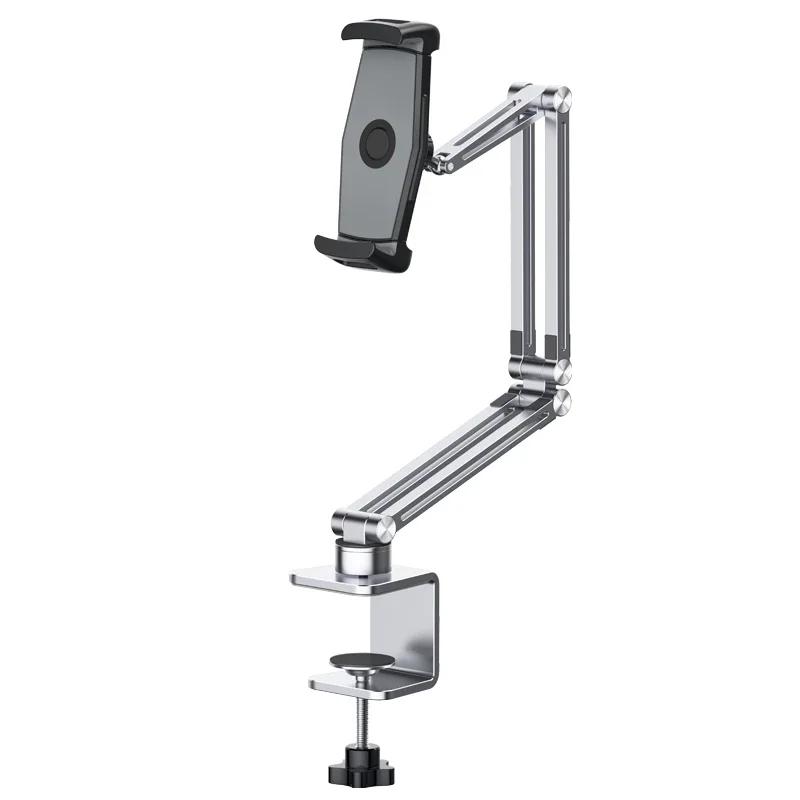 Oatsbasf Tablet Stand for Desk 3-Arm Desktop Phone Holder for iPhone iPad Bed Mount with Clamp for Universal 4-12.9 inch Device