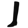 Stretch Soft Leather Women Over the Knee High Boots Pointed Toe Shoes Autumn Winter Thick Heel Ladies Long Booties