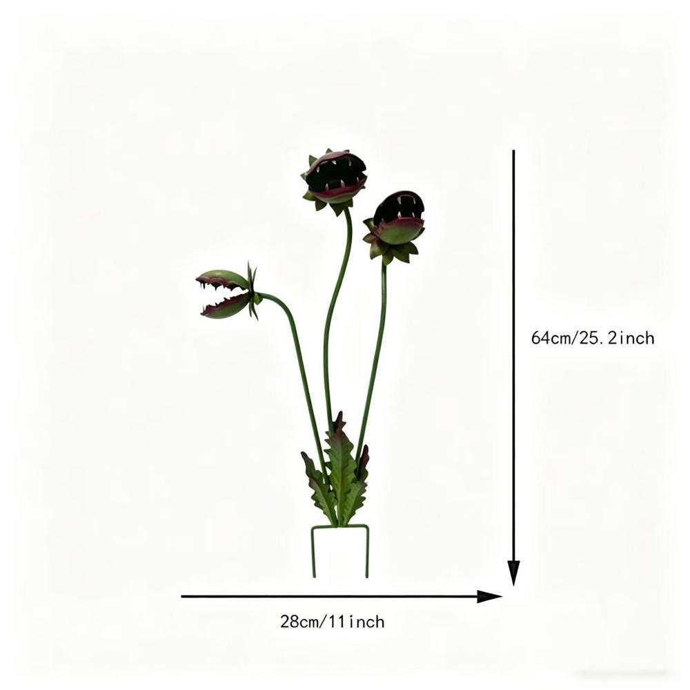 Flytrap Plant Garden Stakes Halloween Yard Decor Metal Art Gift for Garden Enthusiasts Creative Outdoor Sculptures