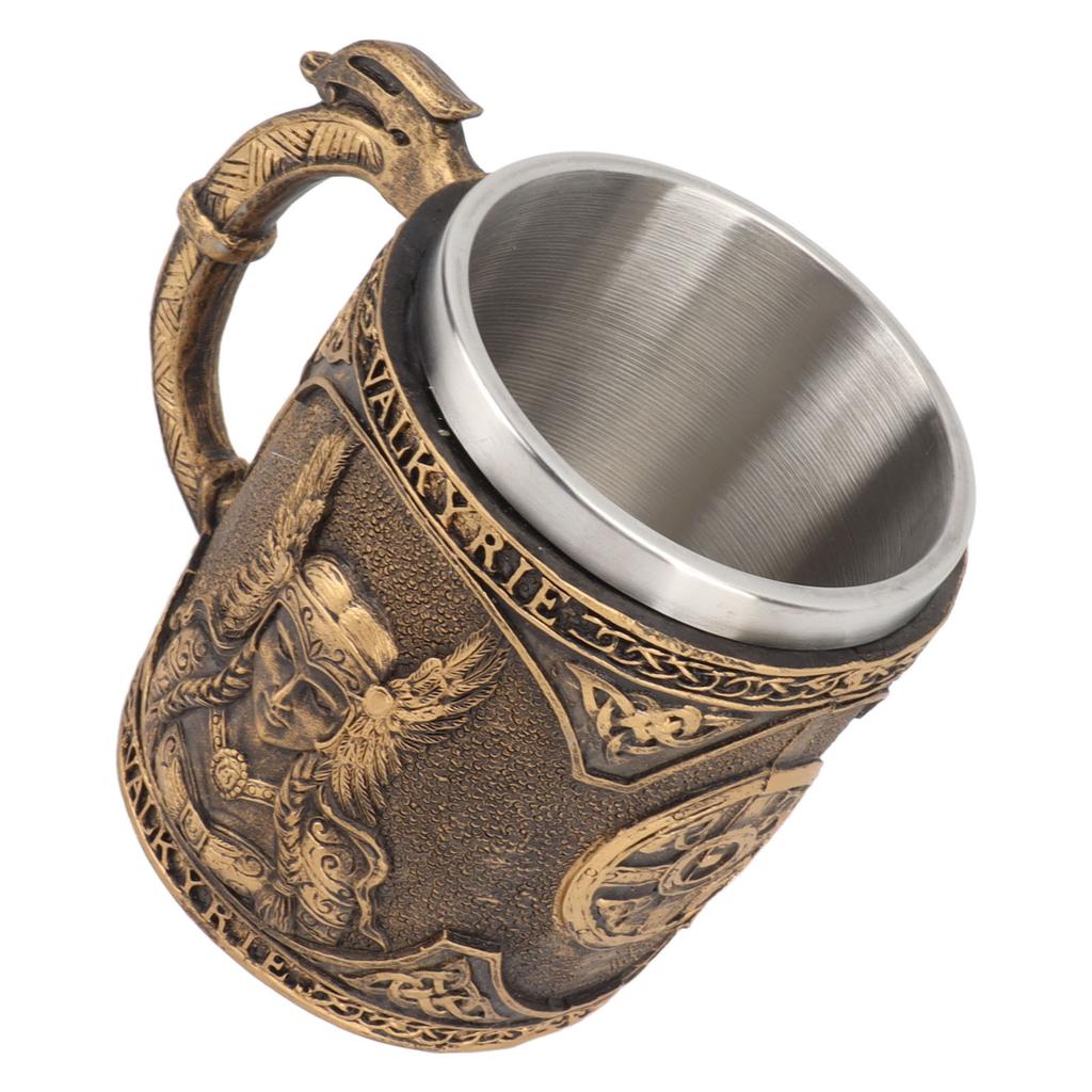 Beer Mug Stainless Steel Resin Double Layered High Temperature Resistant Pirate Pattern Beverage