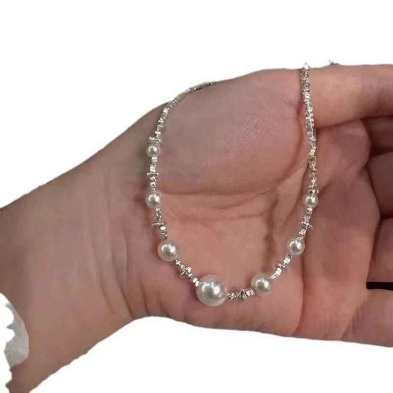 S925 Sterling Silver Thorned Crown Pearl Necklace - Women's Luxury Clavicle Chain Jewelry