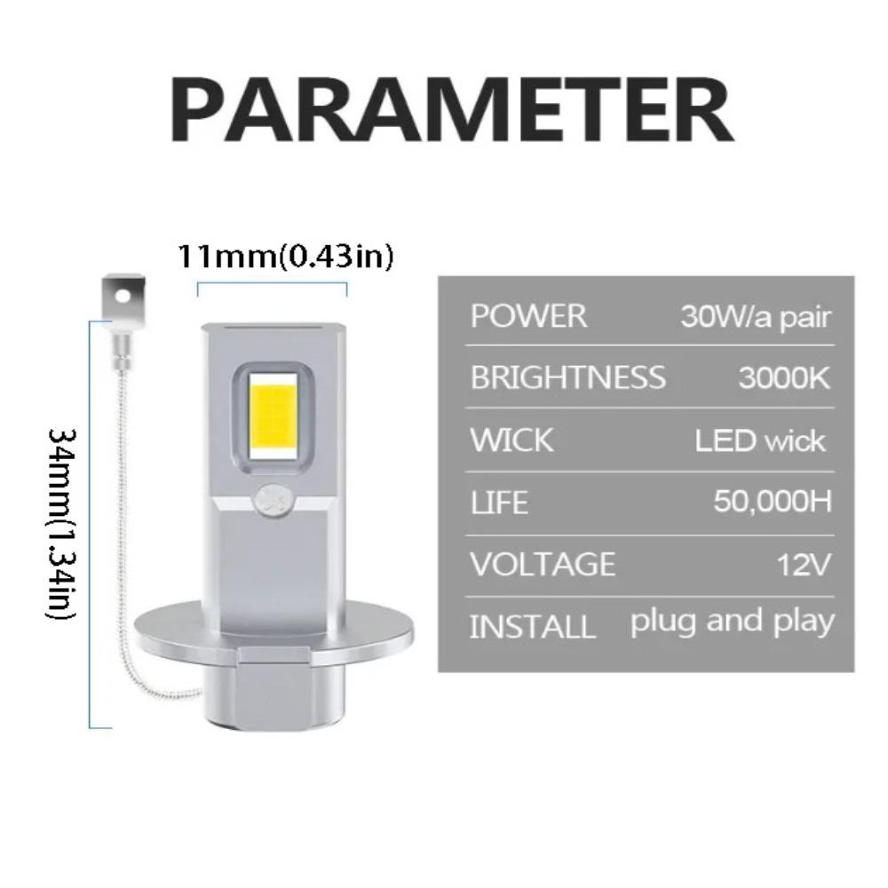 White Diode LED Headlight Aluminum Silver Automobile Headlamp Fog Lamps Motorcycle Foggers