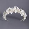 SLBRIDAL Ручная работа Ins Роскошные Стразы Кристаллы Цветы из Полимерной Глины Жемчуг Свадебная Тиара Свадебная Корона Женская Детская Украшения для Волос