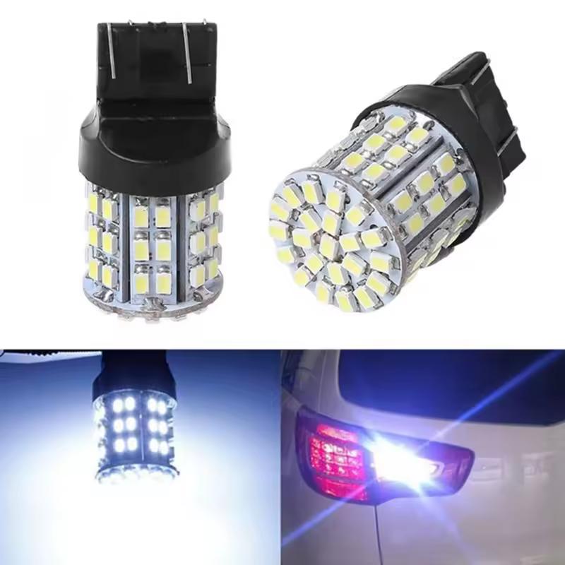 2-10 шт. T20 W21W 7443 7440 Светодиодная лампа 64-SMD 1206 Задний Стоп-сигнал Светодиодная лампа Задний Ход 12V 6000K Автомобильная Белая Сигнальная Лампа