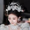 Original Design Handmade Light Luxury Lace Flower Premium Age Reduction Crystal Crown Wedding Bridal Headgear