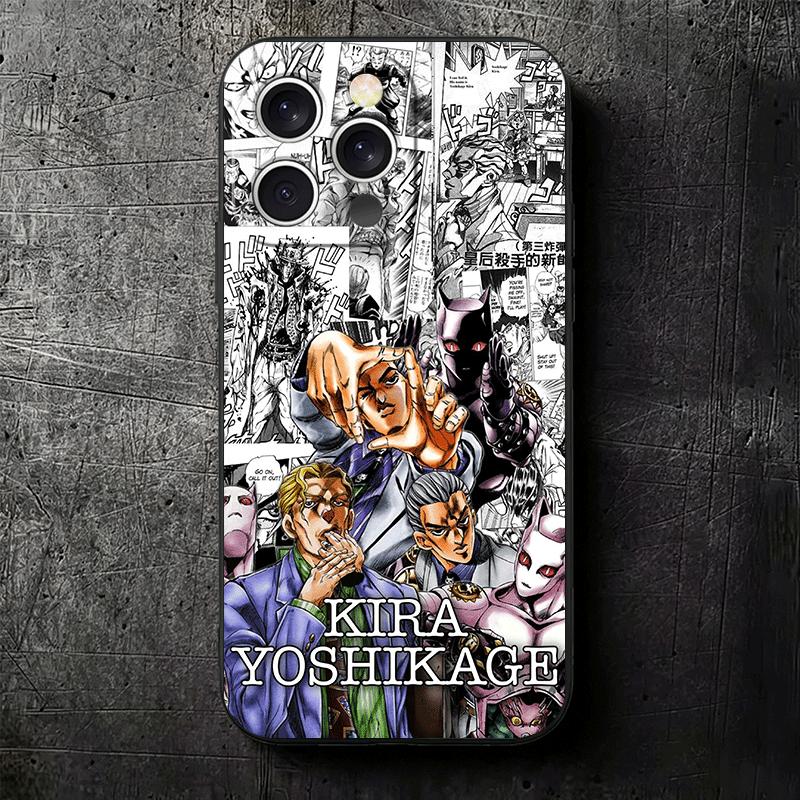 JoJo Adventure Killer Queen Soft Phone Case for iPhone 16 16E 17 Air 15 Pro Max 14 Plus 13 Mini 11 12 7 Black Cover Back Shell