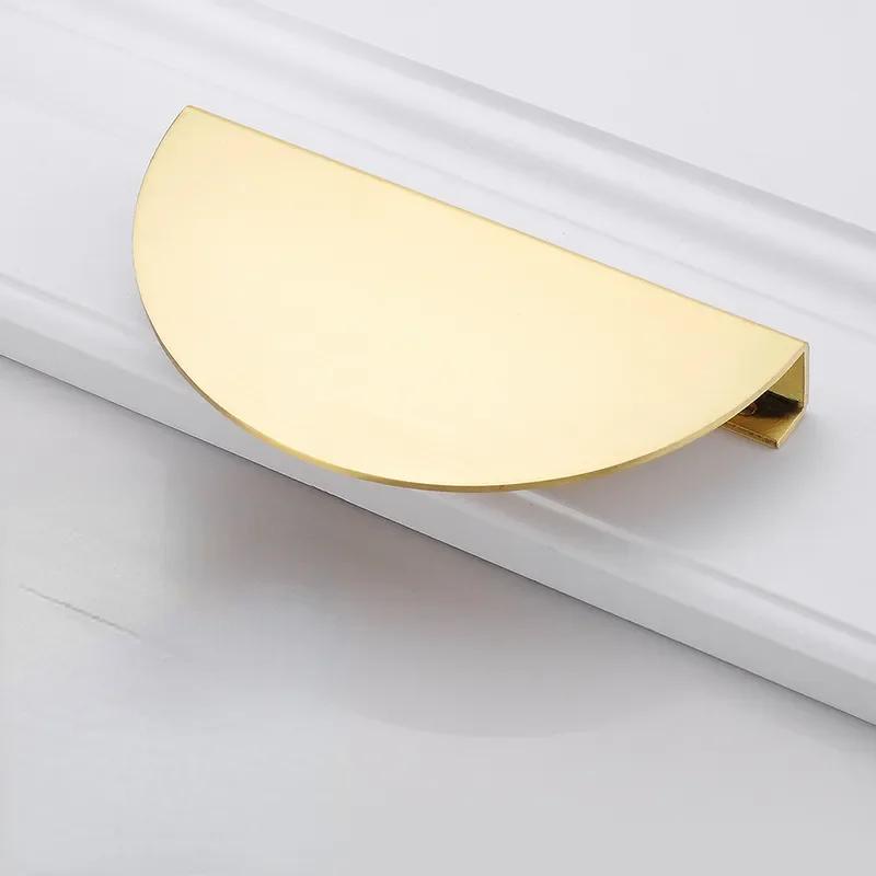 Ретро Медная круглая ручка Полукруглая ручка для шкафа Книжный шкаф Дверные ручки и ручки для шкафа Ящик для шкафа Черные серебряные ручки Латунь