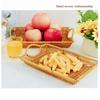 Hardness Rattan Wicker Woven Serving Baskets Khaki Restaurant Serving Tabletop Display