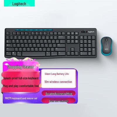 Беспроводной полноразмерный бесшумный набор клавиатуры и мыши Logitech MK275
