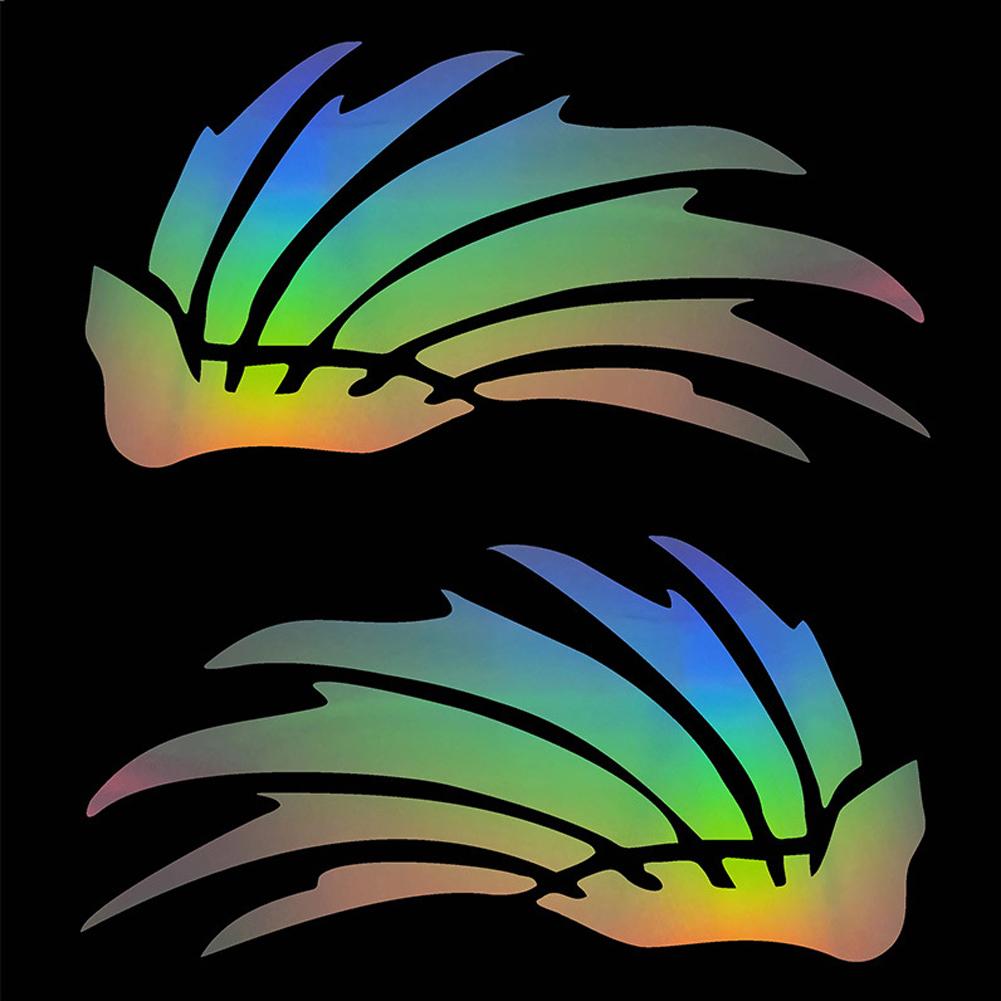 2 шт. Креативные наклейки на шлем с изображением крыльев и перьев, съемные виниловые светоотражающие наклейки для украшения мотоцикла и электровелосипеда.