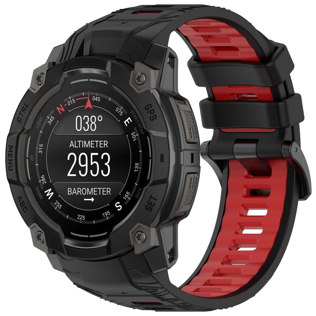 Для Garmin Instinct 3 50 мм Двухцветный ремешок для смарт-часов Спортивный дышащий силиконовый ремешок