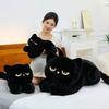 Black Cat and Gray Cat Plush Toy Throw Pillow Cute Cat Sofa Sleeping Pillow Backrest Doll Nap Pillow