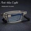 Blue Light Blocking Portable Smart Folding Reading Glasses For Men Metal Round Square Elder Eyeglasses Diopters Presbyopia Gafas