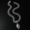 Rugby Full Diamond Cuban Chain Pendant, European and American Hip Hop Zinc Alloy Necklace Accessories