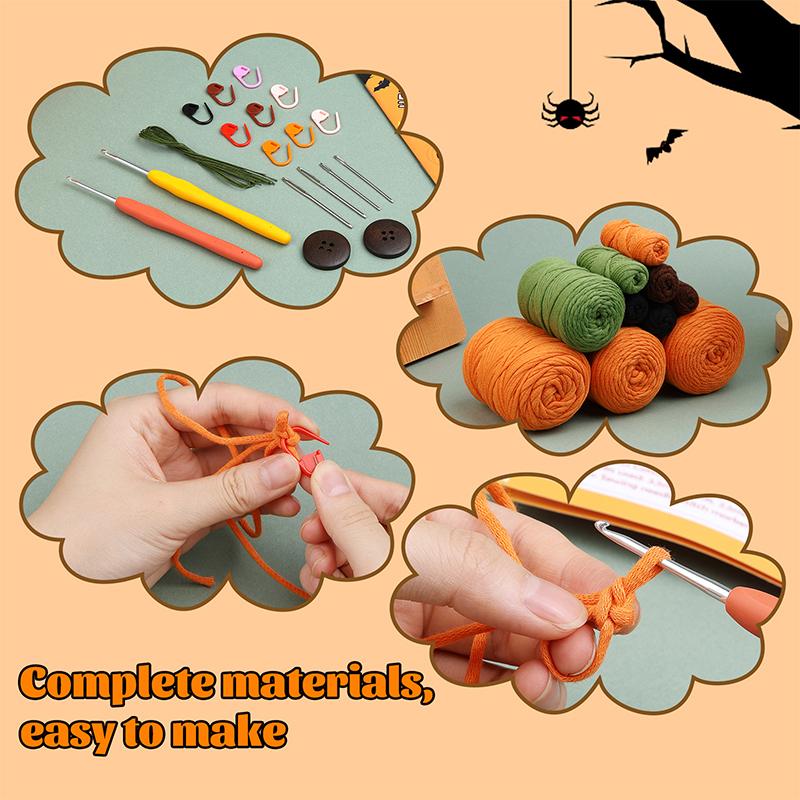 Fenrry Halloween Complete Crochet Starter Kit с пошаговыми видеоуроками Knitting Kit DIY Craft Supplies