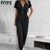 Women's Fashion Casual Solid Color Print Summer Spring Short Sleeve Hooded Trousers Jumpsuits & Rompers