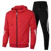 Men Hoodies+Pants Sets Triple Slant Hoodie Jacket Sport Zipper Tracksuits Sports Jogging Male Fitness Clothing Two Piece