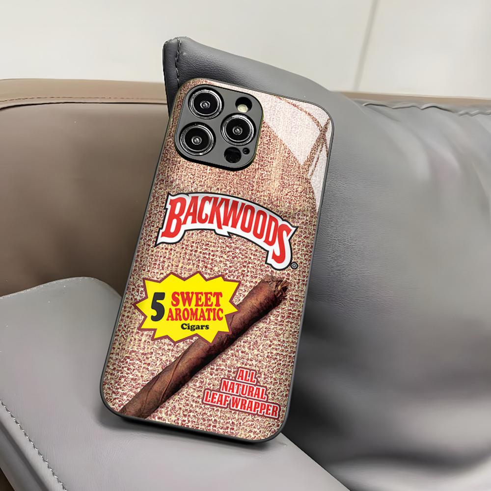 Чехол для телефона Backwoods Cigars для Iphone 17 Air 16 15 14 12 11 13 Pro Max Mini X Xr Xs Puls Черная стеклянная крышка