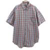 90s Old Check Pattern Short Sleeve Button Down Shirt XL Light Blue Men's Used