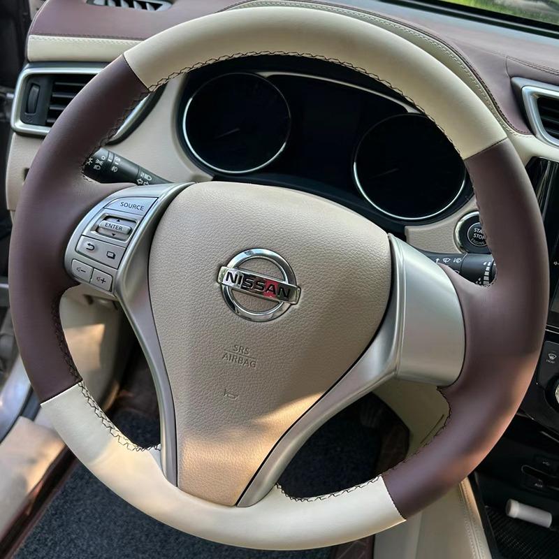 Full Micro Fibre Leather Car Steering Wheel Cover for Nissan Qashqai Altima Teana Rogue 2014-2018