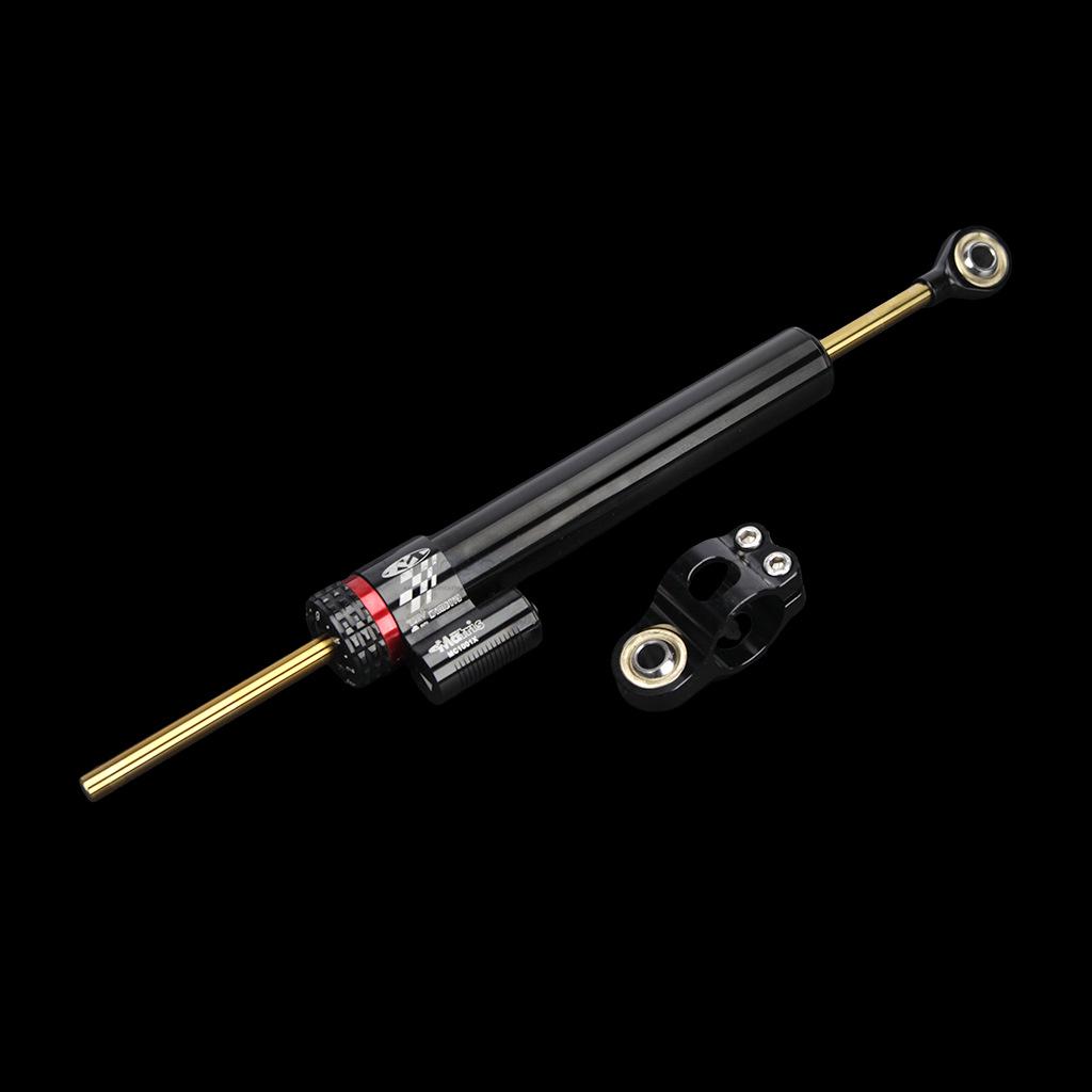 Universal Titanium Adjustable Steering Damper Stabilizer - Anodized Black