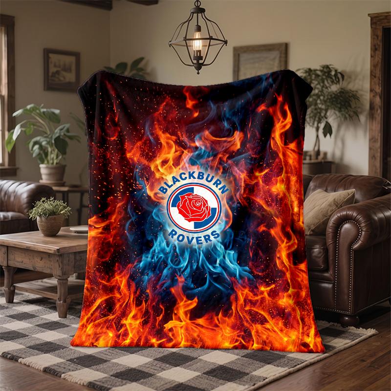 Blackburn Rovers Football Print Flannel Blanket Soft Warm Sofa Bed Throw Blanket For Home Office Bedroom