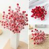 10Pcs Realistic Red Berry Branche Snow Frosted Christmas Tree Pendant Christmas Tree Decor