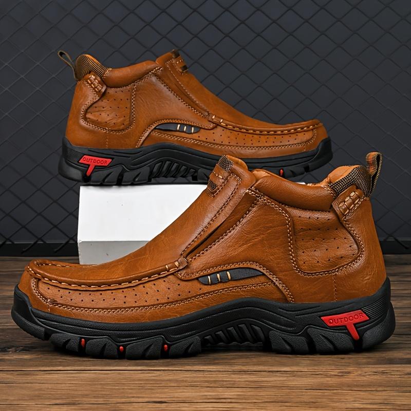 Men's Mid-Top Casual Hiking Boots - Slip-Resistant, Comfortable & Versatile for All Seasons, Men's Boots, Warm, Anti Slip, Hiking