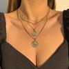 Vintage Coin Pendant Necklaces for Women Fashion Figure Long Choker Necklace Statement Jewelry Gift