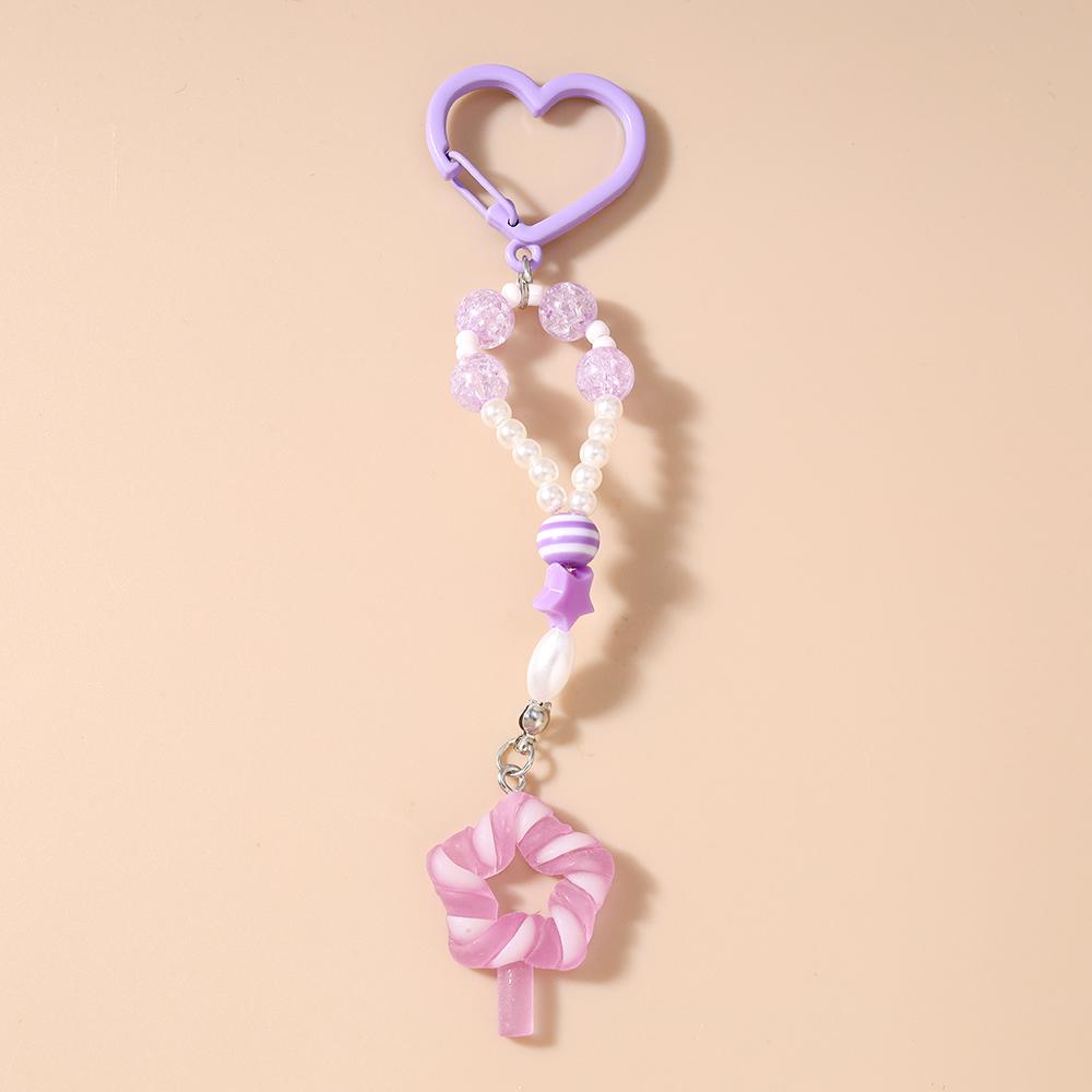 Милый Брелок-Леденец на Палочке из Смолы Женский Девичий Брелок-Кольцо с Подвесками Декор для Сумки DIY Брелок Детские Украшения Подарок
