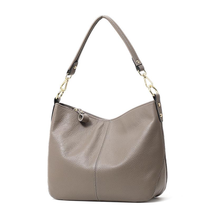 Aidrani Женская сумка из натуральной кожи, однотонная, вместительная сумка-тоут, сумка через плечо из коровьей кожи