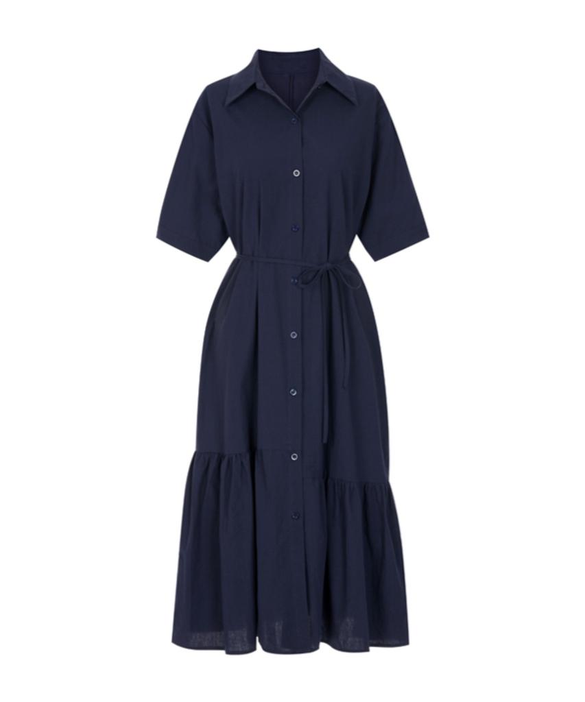 Sally String Shirt Collar Dress_I6B-Cop043