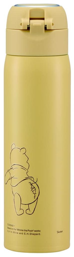 Skater Соломенная кружка-бутылка 480 мл для холодных напитков, бутылка для воды из нержавеющей стали Disney Винни-Пух Relax, открывание одним касанием STOT5ST-A
