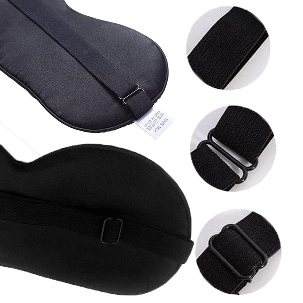 Natural Silk Sleeping Eye-Shade Elastic Blindfold Comfortable Eye Cover for Travel Nap Shift Work