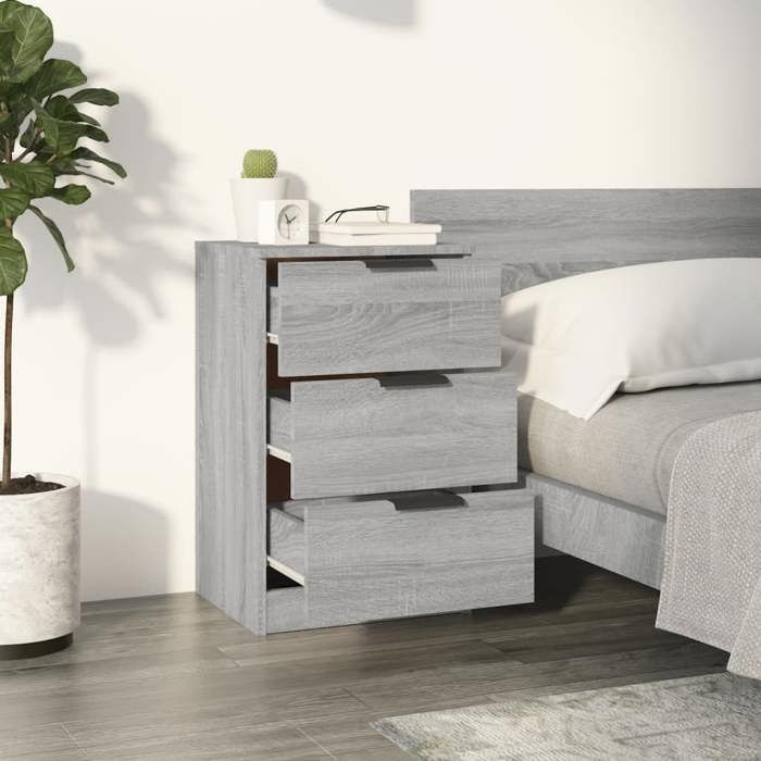 VidaXL Bedside Table Sonoma Grey 40x36x65 Cm 817053
