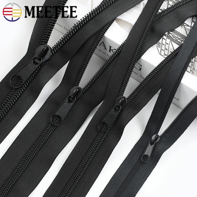 Meetee 2-5 метров 3#5#8#10# Нейлоновая молния на метраж + Бегунки для молний Пластиковая молния в рулоне Застежки для сумок, пальто, палаток Аксессуары для DIY