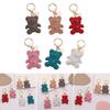 Cartoon Bear Keychain Pendant Cute Rhinestone Bear Keyring Charm Decorations Bag Keyring Hanging Ornament Car Keys Ring