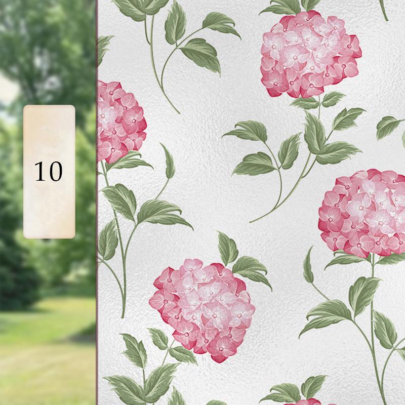 Винтажная пасторальная пленка для окон в романтическом стиле, защитная пленка для стекол, цветочная камелия, матовая статическая наклейка на стекло