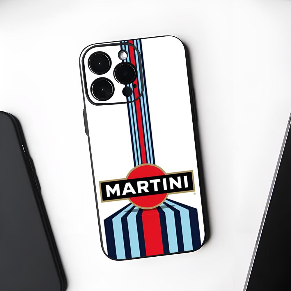 Чехол для телефона Racing M-Martini Логотип Черный Мягкий Для Iphone 16 15 14 13 11 12 Pro Max Xr X Xs 8 7 Plus