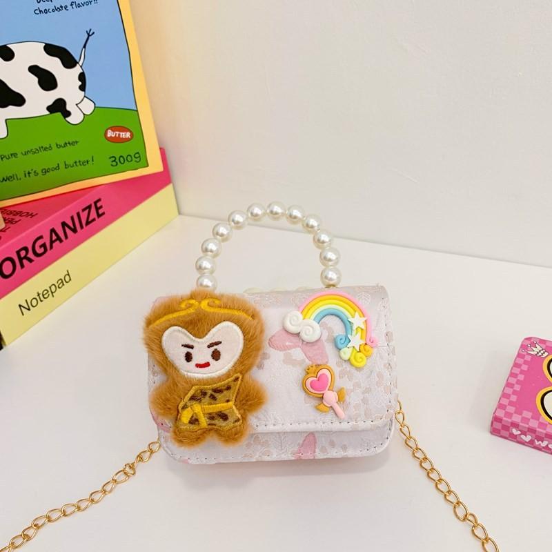 Трендовая милая сумочка с обезьянкой для маленьких девочек в нескольких цветах и дизайнах с цветочным принтом