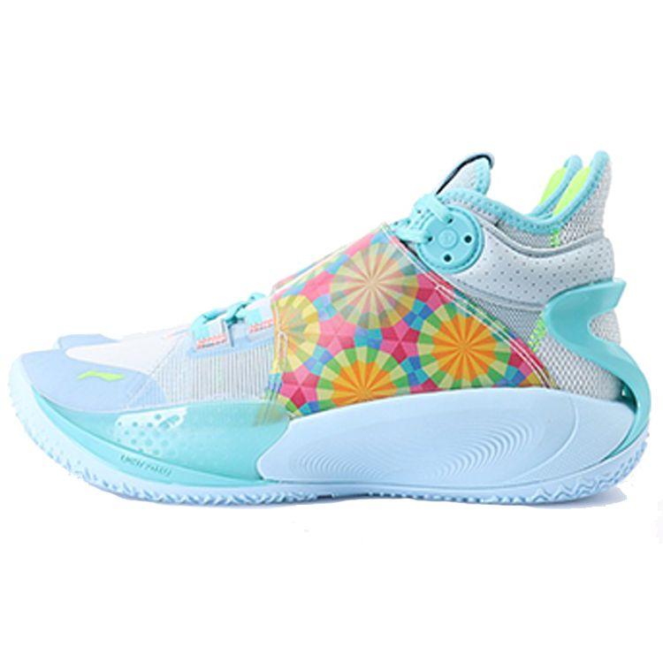 Li Ning Sonic 9 Shock Absorption Anti-Slip Wear-Resistant Mid-Top Basketball Shoes Men Basketball Shoes Blue Gray ABAR011-8