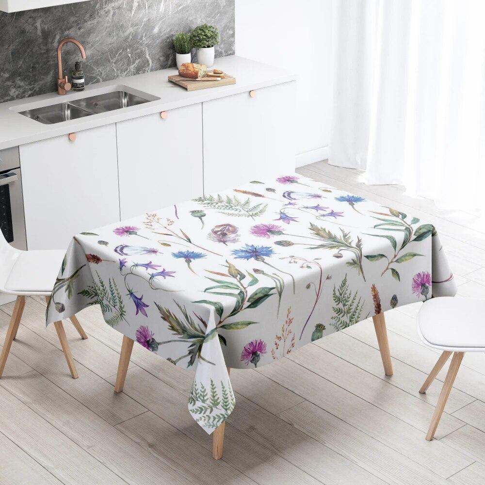 Скатерть с цветочным рисунком, домашний декор, устойчивая к пятнам, водонепроницаемая скатерть, украшение для стола, прямоугольные кухонные столешницы для камина