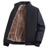 Men's Standing Collar Light Business Jacket In Autumn and Winter, Men's Velvet Warm and Thick Warm Cotton Jacket, Large-sized Cotton Clothing