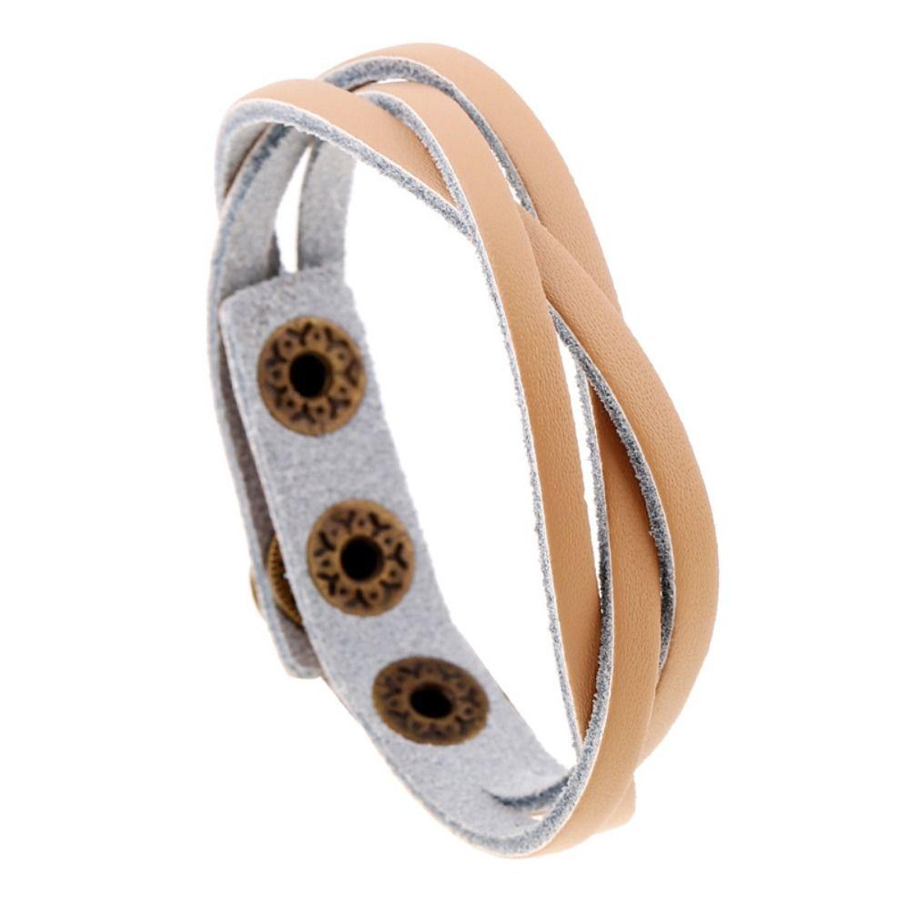 Кожаный браслет-цепочка из ПУ кожи, винтажный мужской ремешок на запястье, панк плетеный браслет, для девушки